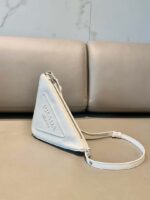 Replica Prada 1NQ043 Triangle leather pouch White - 图片 3