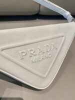 Replica Prada 1NQ043 Triangle leather pouch White - 图片 4