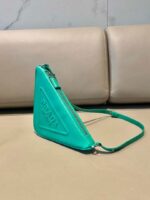 Replica Prada 1NQ043 Triangle leather pouch Lake Blue - 图片 2
