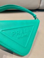 Replica Prada 1NQ043 Triangle leather pouch Lake Blue - 图片 3