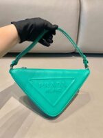 Replica Prada 1NQ043 Triangle leather pouch Lake Blue - 图片 7