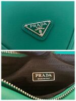 Replica Prada 1NQ043 Triangle leather pouch Lake Blue - 图片 8