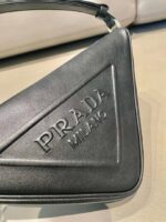 Replica Prada 1NQ043 Triangle leather pouch Black - 图片 4