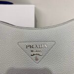 Replica Prada Leather hobo bag 1BC073 Gray - 图片 2
