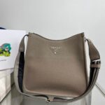 Replica Prada Leather hobo bag 1BC073 Clay Gray - 图片 5