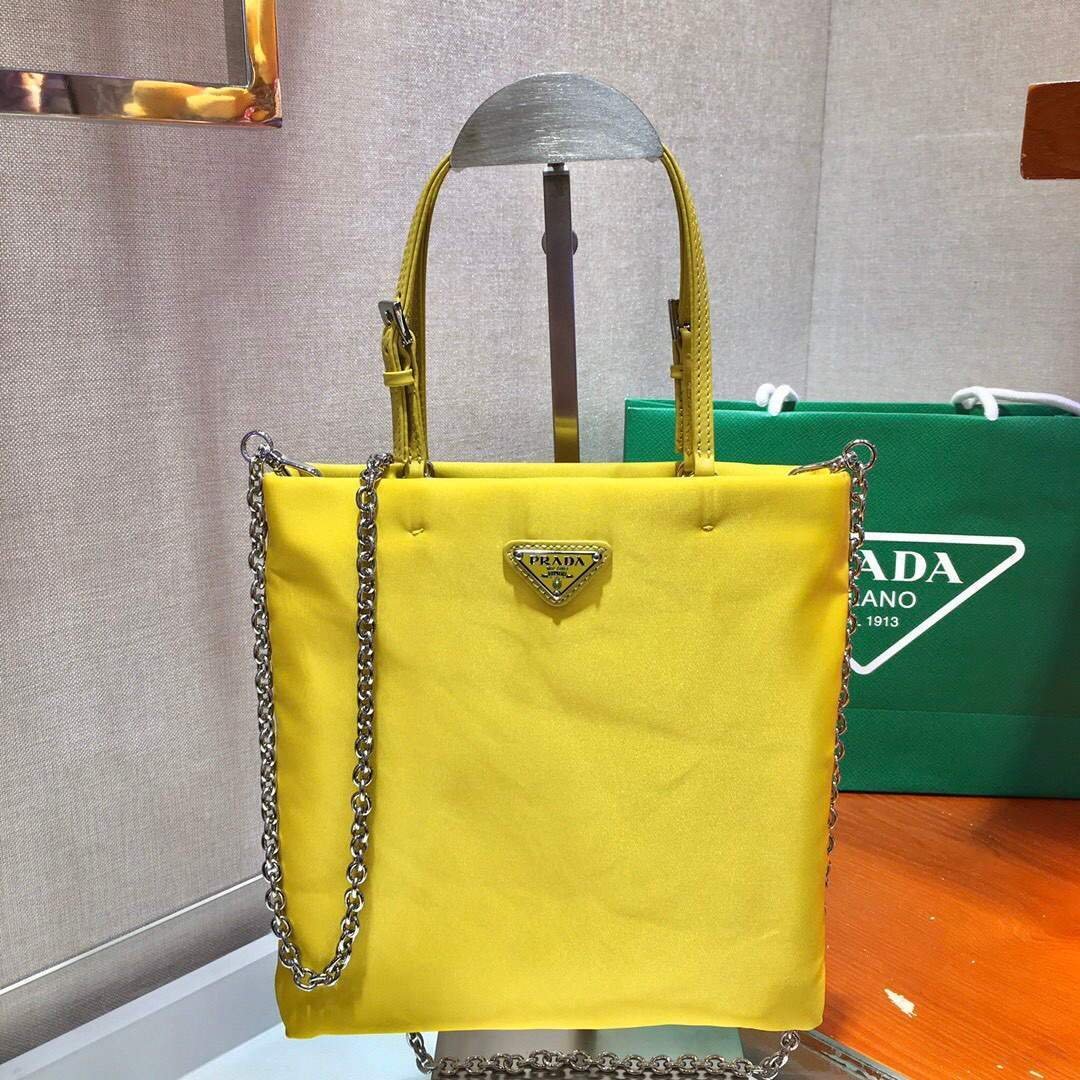 65324e4f6dcbb.jpg Replica Prada 1BA252 Nylon Handbag Yellow - 图片 1