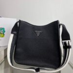 Replica Prada Leather hobo bag 1BC073 In Black - 图片 5