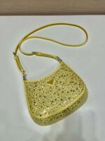 Replica Prada 1BC169 Prada Cleo satin bag with appliqués Yellow - 图片 2