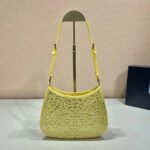 Replica Prada 1BC169 Prada Cleo satin bag with appliqués Yellow - 图片 3