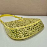 Replica Prada 1BC169 Prada Cleo satin bag with appliqués Yellow - 图片 4
