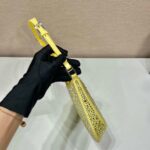 Replica Prada 1BC169 Prada Cleo satin bag with appliqués Yellow - 图片 5
