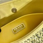 Replica Prada 1BC169 Prada Cleo satin bag with appliqués Yellow - 图片 8