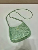 Replica Prada 1BC169 Prada Cleo satin bag with appliqués Green - 图片 2