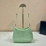 Replica Prada 1BC169 Prada Cleo satin bag with appliqués Green - 图片 3