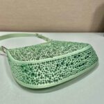 Replica Prada 1BC169 Prada Cleo satin bag with appliqués Green - 图片 4