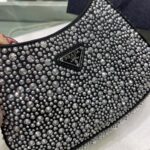 Replica Prada 1BC169 Prada Cleo satin bag with appliqués Black - 图片 2