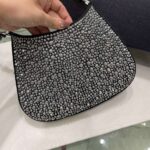 Replica Prada 1BC169 Prada Cleo satin bag with appliqués Black - 图片 5