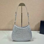 Replica Prada 1BC169 Prada Cleo satin bag with appliqués White - 图片 3