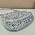 Replica Prada 1BC169 Prada Cleo satin bag with appliqués White - 图片 4