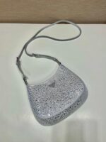 Replica Prada 1BC169 Prada Cleo satin bag with appliqués White - 图片 8
