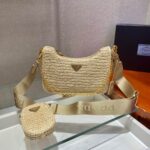 Replica Prada 1BH204 Prada Re-Edition 2005 Raffia Bag in Apricot - 图片 2
