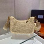 Replica Prada 1BH204 Prada Re-Edition 2005 Raffia Bag in Apricot - 图片 3