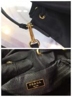 Replica Prada 1BH097 Bucket Jacquard Logo Convertible Medium black - 图片 7