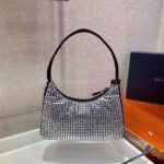 Replica Prada 1NE515 Prada Hobo Diamond Mini Shoulder Bag Sliver - 图片 3