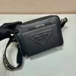 Replica Prada 2VH152 Saffiano leather shoulder bag Black - 图片 2