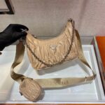 Replica Prada 1BH204 Mini Bags Prada Crossbody Leather bag In Apricot - 图片 2