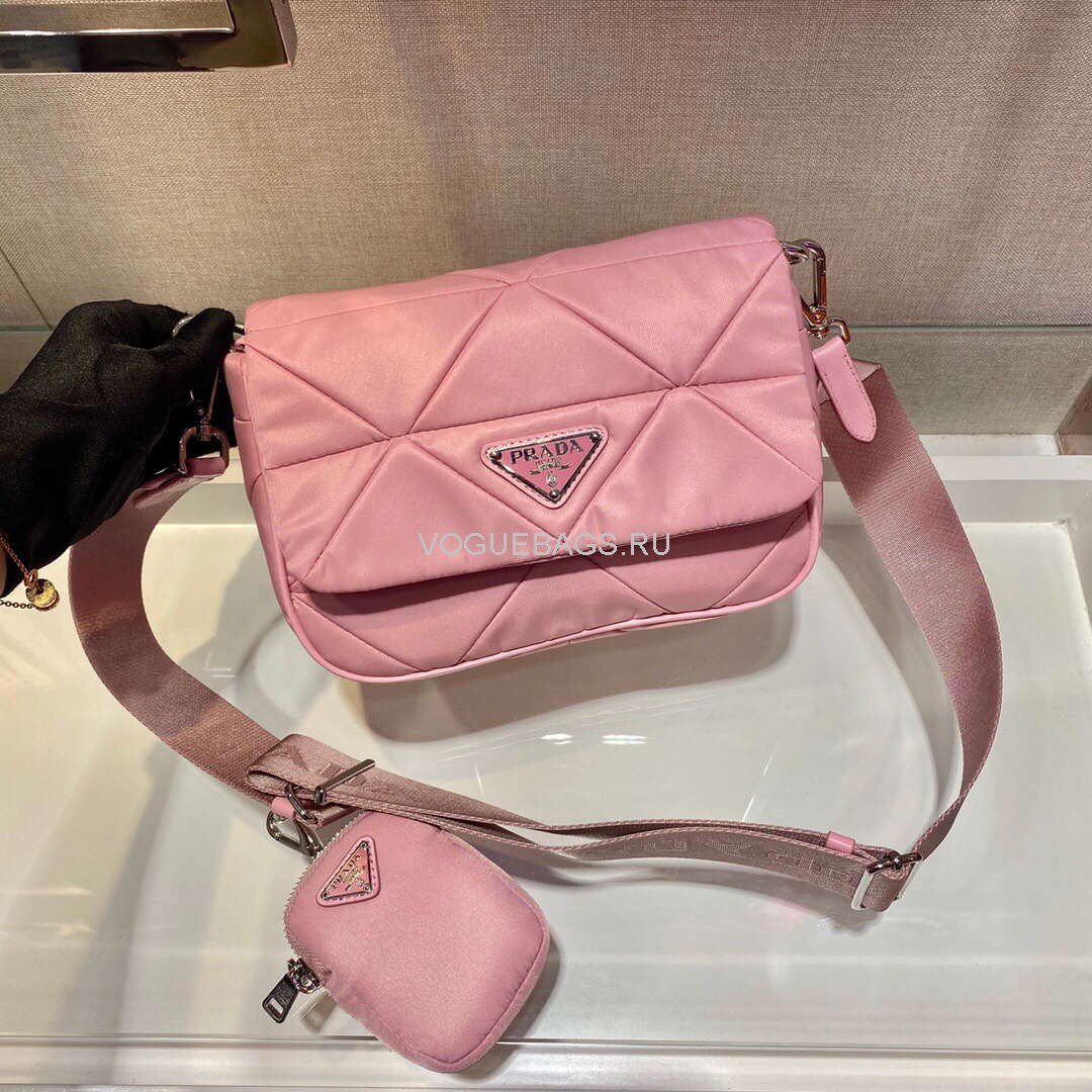 65324f656bbb3.jpg Replica Prada 1BD292 Prada Three In One Nylon Shoulder Bag Pink - 图片 1