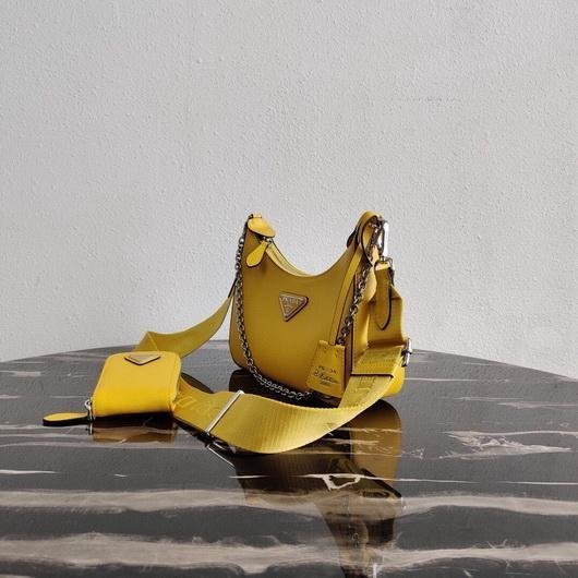 65324f6ccfeaf.jpg Replica Prada 1BH204 Prada Re-Edition 2005 Saffiano leather Bag in Yellow - 图片 1