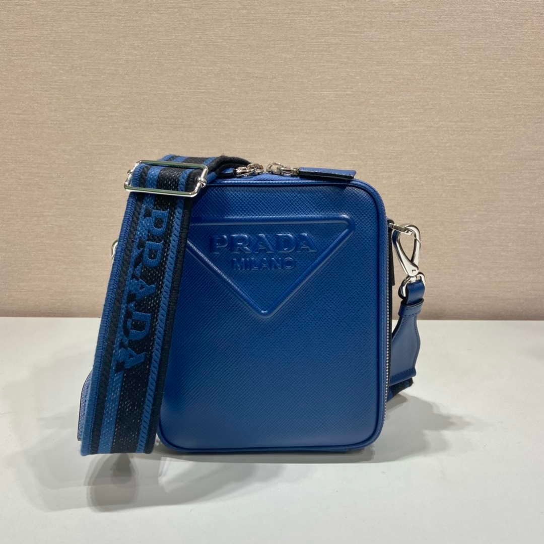 6532503a9223e.jpg Replica Prada 2VH154 Saffiano leather shoulder bag Blue - 图片 1
