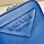 Replica Prada 2VH154 Saffiano leather shoulder bag Blue - 图片 3