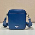 Replica Prada 2VH154 Saffiano leather shoulder bag Blue - 图片 4