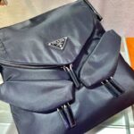 Replica Prada Signaux Nylon and Leather Hobo Bag 1BC160 Black - 图片 5