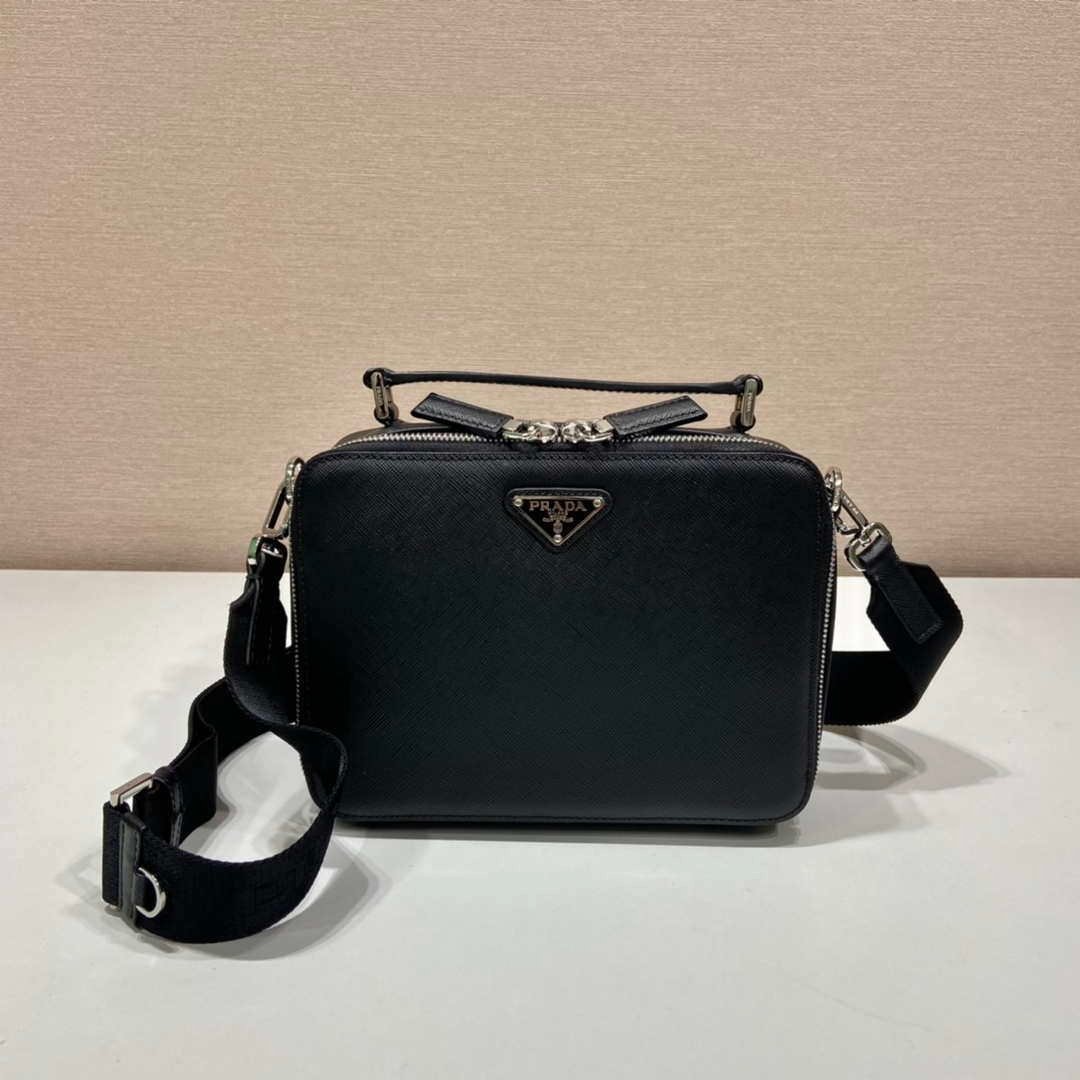 65325071a9856.jpg Replica Prada 2VH069 Brique Saffiano leather bag Black - 图片 1