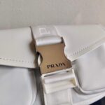 Replica Prada Pocket Nylon and Brushed Leather Bag 1BD295 White - 图片 4