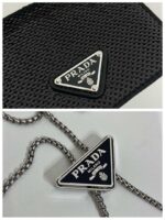 Replica Prada sequins-studded card holder with shoulder strap 1MR024 Black - 图片 8