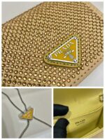 Replica Prada Crystal-studded card holder with shoulder strap 1MR024 Yellow Crystal - 图片 8