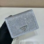 Replica Prada Crystal-studded card holder with shoulder strap 1MR024 White Crystal - 图片 3
