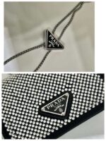 Replica Prada Crystal-studded card holder with shoulder strap 1MR024 Black Crystal - 图片 3
