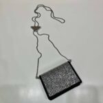 Replica Prada Crystal-studded card holder with shoulder strap 1MR024 Black Crystal - 图片 4