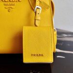 Replica Prada 1BA269 Saffiano Leather Prada Monochrome Bag Yellow - 图片 6