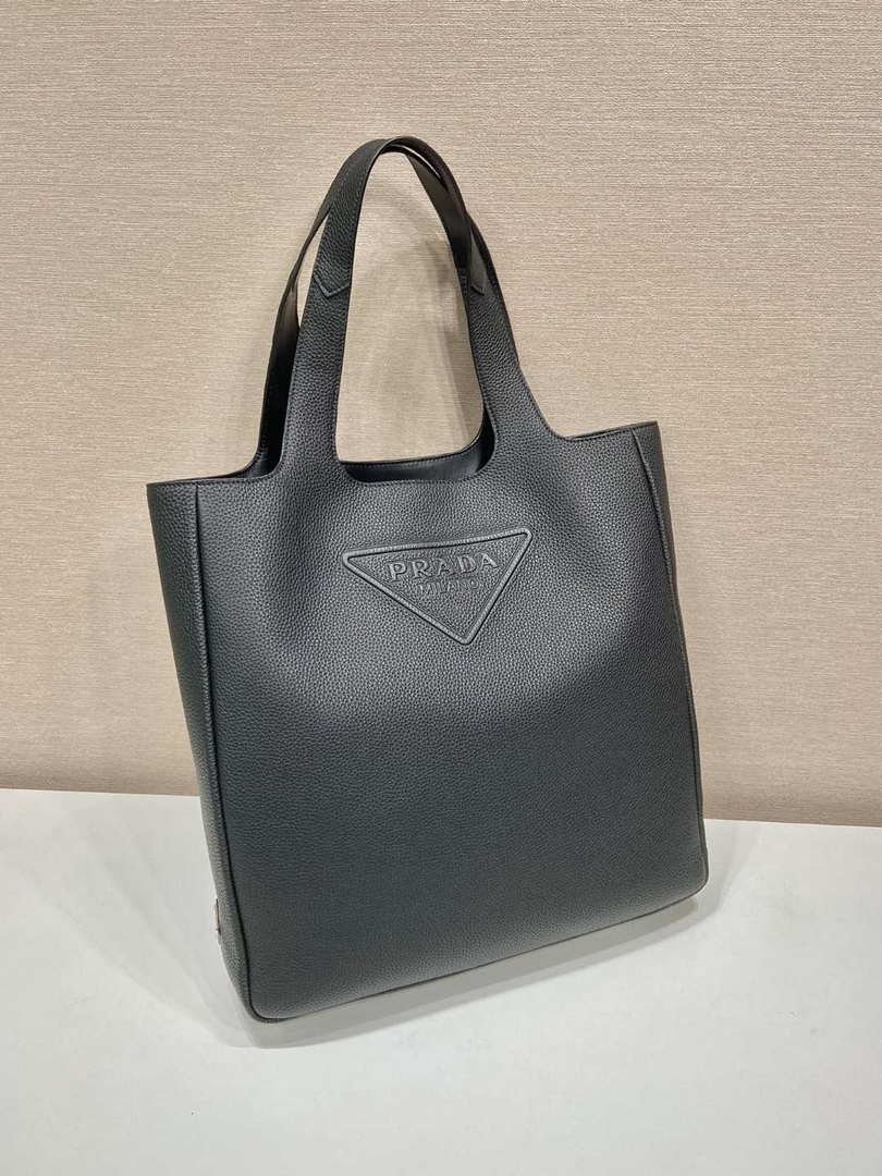 6532527d125e9.jpg Replica Prada 2VG092 Leather Tote Shoulder Bags Black - 图片 1