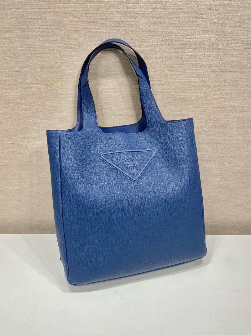 653252877d0b9.jpg Replica Prada 2VG092 Leather Tote Shoulder Bags Blue - 图片 1