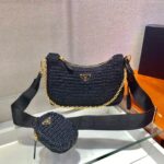Replica Prada 1BH204 Prada Re-Edition 2005 Raffia Bag in Black - 图片 2