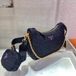 Replica Prada 1BH204 Prada Re-Edition 2005 Raffia Bag in Black - 图片 3