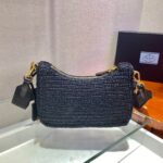 Replica Prada 1BH204 Prada Re-Edition 2005 Raffia Bag in Black - 图片 4