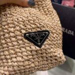 Replica Prada Small Raffia tote bag 1BG422 Apricot - 图片 4